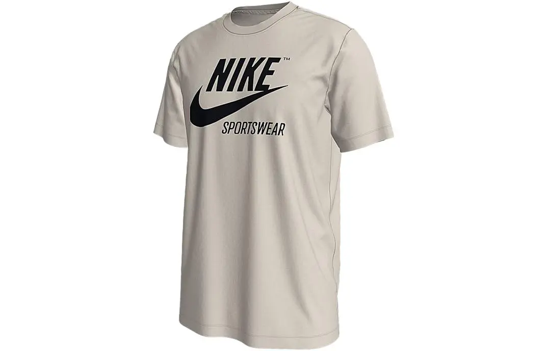 Nike T-Shirts Men's Gray White Crew Neck Moderate