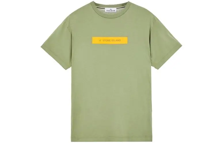 STONE ISLAND T-Shirts Unisex Gray Green Crew Neck Moderate