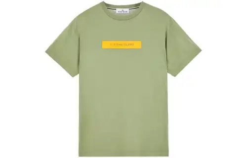 STONE ISLAND T Shirts Unisex Gray Green Crew Neck Moderate Straight Fit