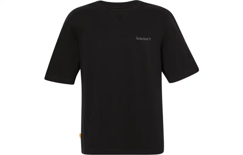 Timberland T Shirts Men's Black Crew Neck Moderate Straight Fit