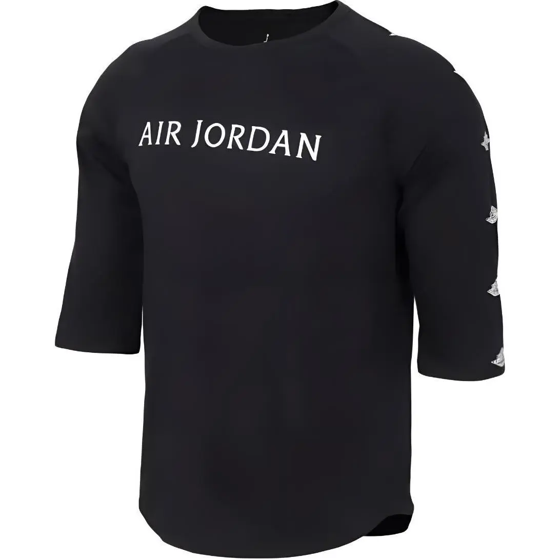 Jordan T-Shirts Men's Black Crew Neck Moderate Straight Fit