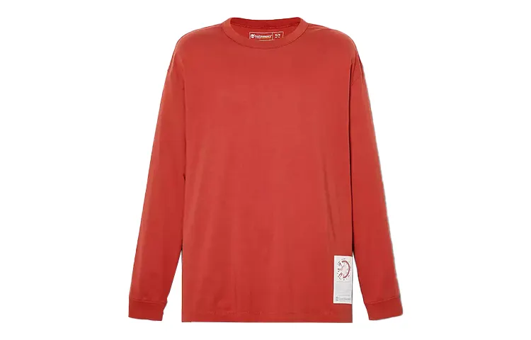 Timberland T Shirts Unisex Red Crew Neck Moderate Straight Fit