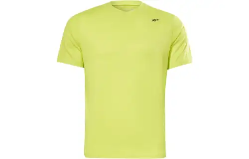 Reebok T Shirts Men's Yellow Crew Neck Moderate Straight Fit