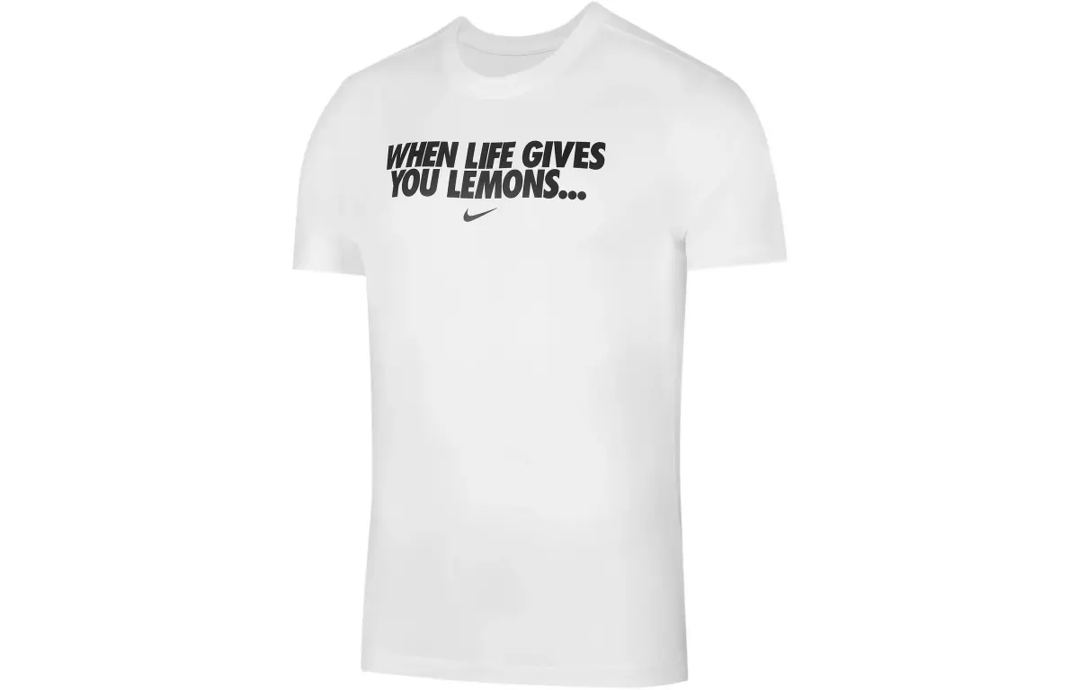 Nike T-Shirts Men's White Crew Neck Moderate Straight Fit