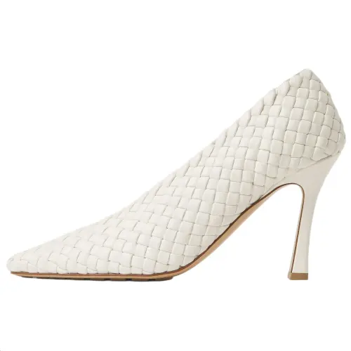 Bottega Veneta Sofia Sheepskin Slim Heel High Heels 9cm Women's White