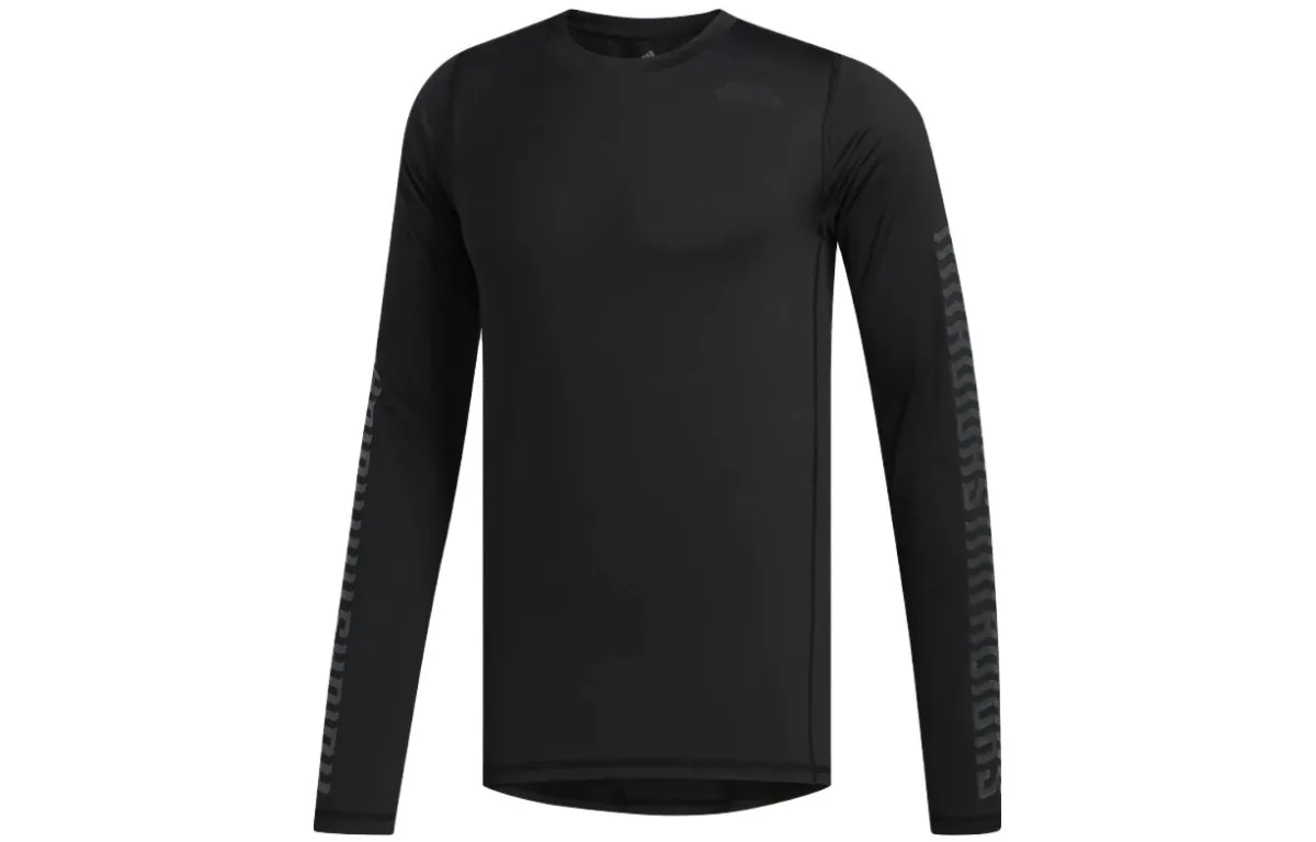 Adidas T-Shirts Men's Black Crew Neck Moderate Straight Fit