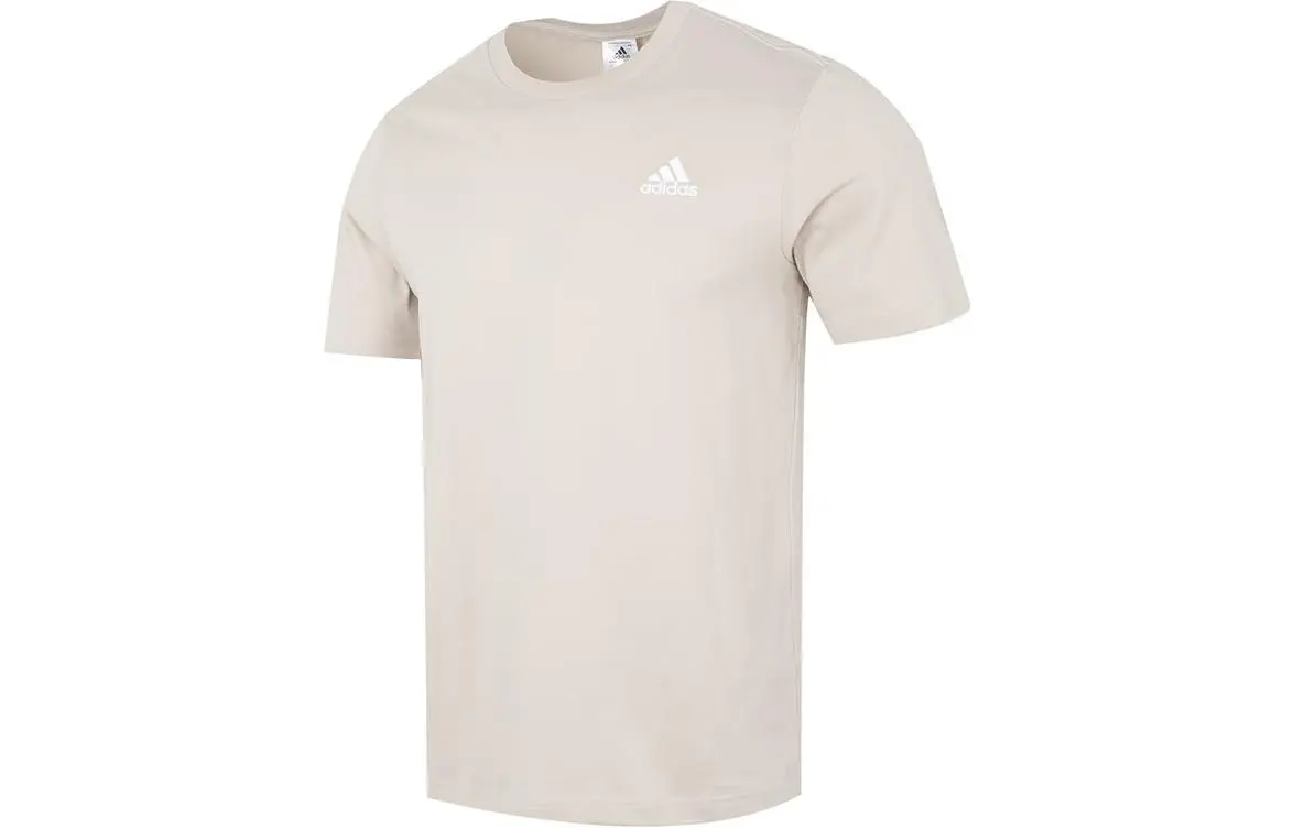Adidas T-Shirts Men's Apricot Crew Neck Moderate Straight Fit