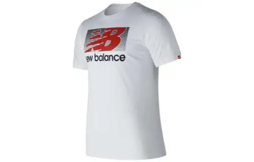New Balance T Shirts Men's White Crew Neck Moderate Other