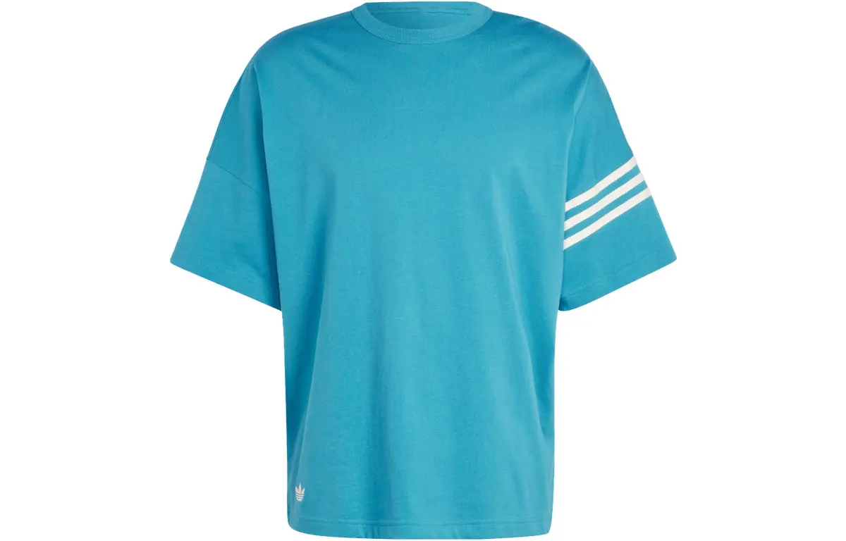 Adidas Originals 3 stripes Three Stripes Decoration Crew Neck Pullover Short Sleeved T Shirt Men's