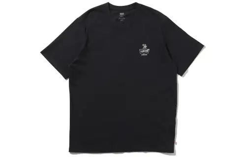 Levis T Shirts Men's Black Crew Neck Moderate Straight Fit