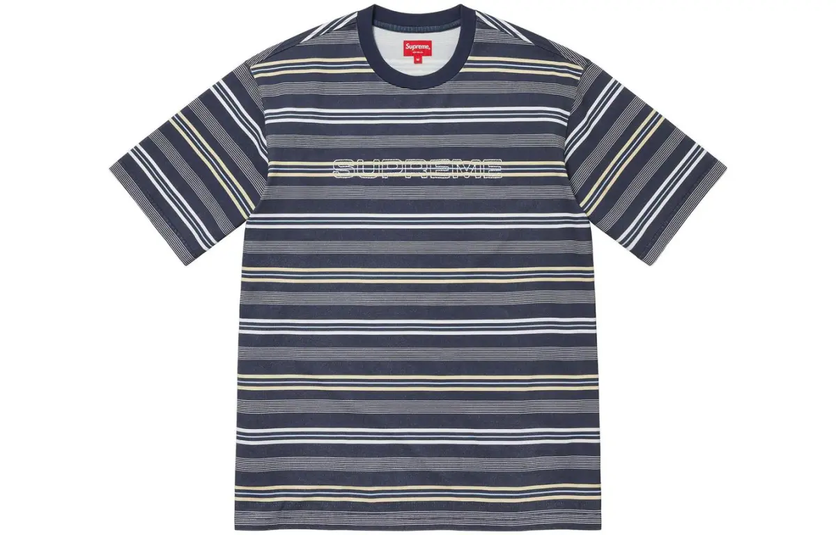 Supreme SS23 WEEK18 DASH STRIPE S/S TOP T Shirt Unisex