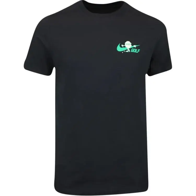 Nike T-Shirts Men's Black Crew Neck Moderate Straight Fit