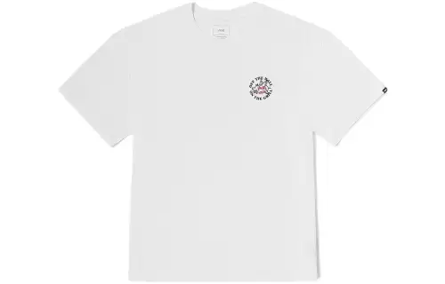 Vans T Shirts Unisex White Crew Neck Moderate Straight Fit