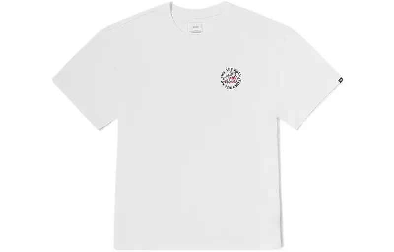 Vans T Shirts Unisex White Crew Neck Moderate Straight Fit