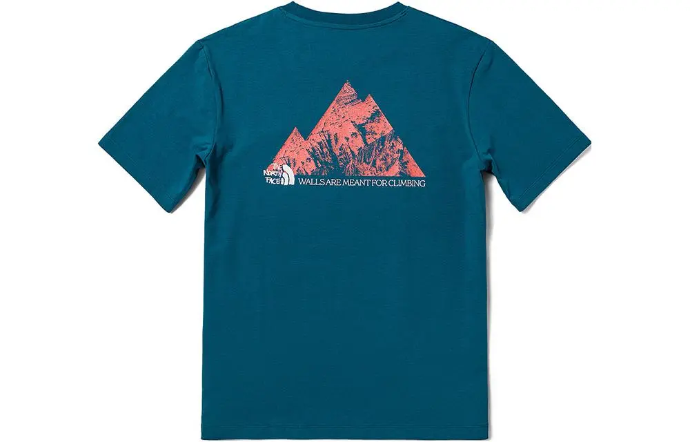 THE NORTH FACE Quick-Dry T-Shirts Men's Blue Crew Neck Moderate Straight Fit