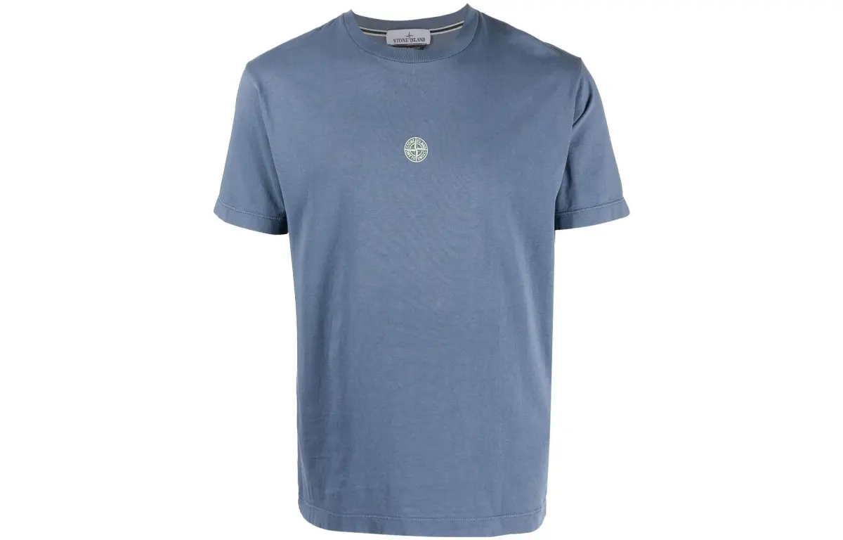 STONE ISLAND Logo Printed String Detailed T Shirt