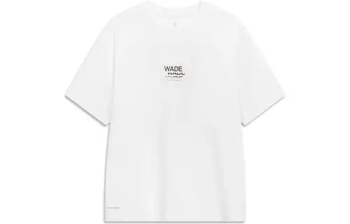 Li Ning T Shirts Unisex Standard White Crew Neck Moderate Straight Fit