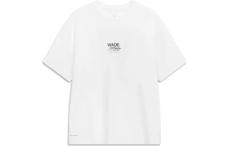 Li Ning T Shirts Unisex Standard White Crew Neck Moderate Straight Fit