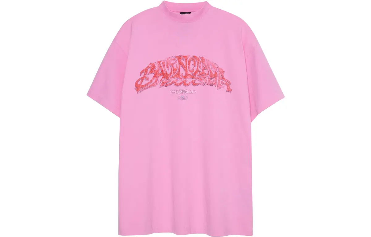 Balenciaga SS23 T Shirt Loose Fit Unisex Pink