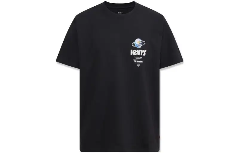 Levis T Shirts Men's Black Crew Neck Moderate