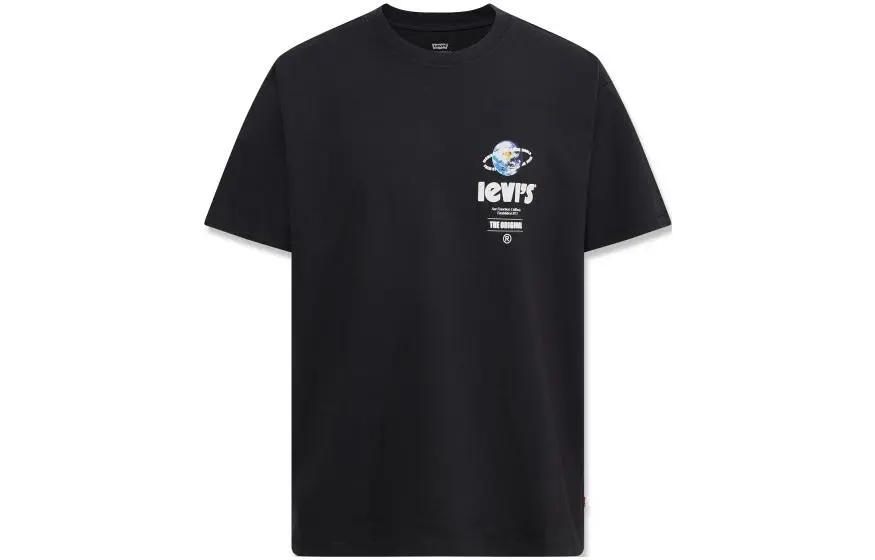 Levi's T-Shirts Men's Black Crew Neck Moderate