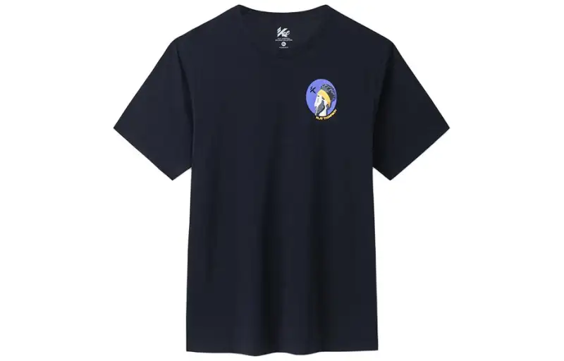 ANTA T Shirts Men's Black Crew Neck Moderate Straight Fit