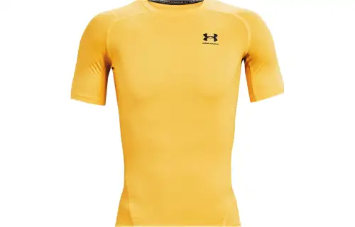 Under Armour T Shirts Men's Yellow Crew Neck Moderate Straight Fit