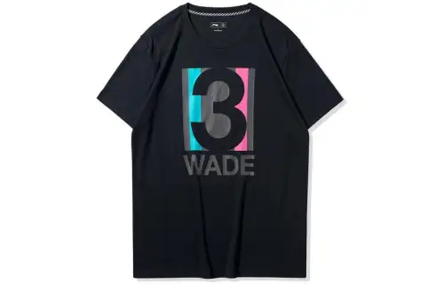 Li Ning Wade Collection T Shirts Men's Black Crew Neck Moderate Straight Fit