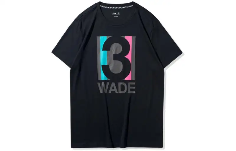 Li Ning Wade Collection T Shirts Men's Black Crew Neck Moderate Straight Fit