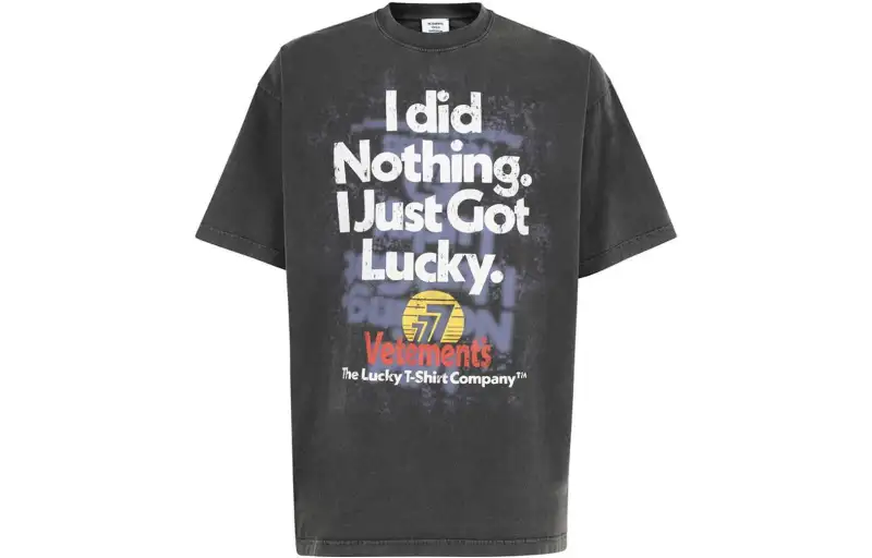 Vetements T Shirts Men's Gray Crew Neck Moderate Straight Fit
