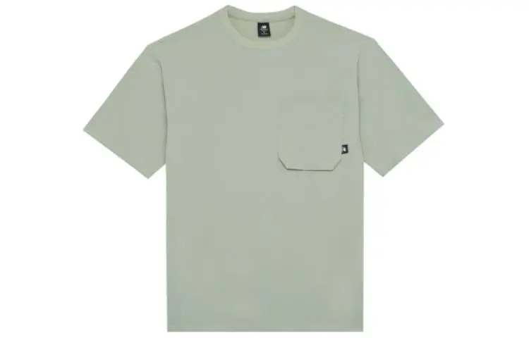New Balance T-Shirts Men's Green Crew Neck Moderate Straight Fit