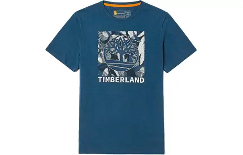 Timberland T Shirts Men's Navy Blue Crew Neck Moderate Straight Fit