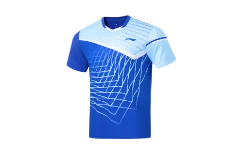 Li Ning Badminton Collection T Shirts Men's Crystal Blue Moderate