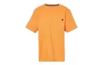 Timberland T Shirts Men's Orange Crew Neck Moderate Straight Fit