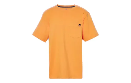 Timberland T Shirts Men's Orange Crew Neck Moderate Straight Fit