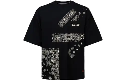 EVISU T Shirts Men's Crew Neck Moderate Straight Fit