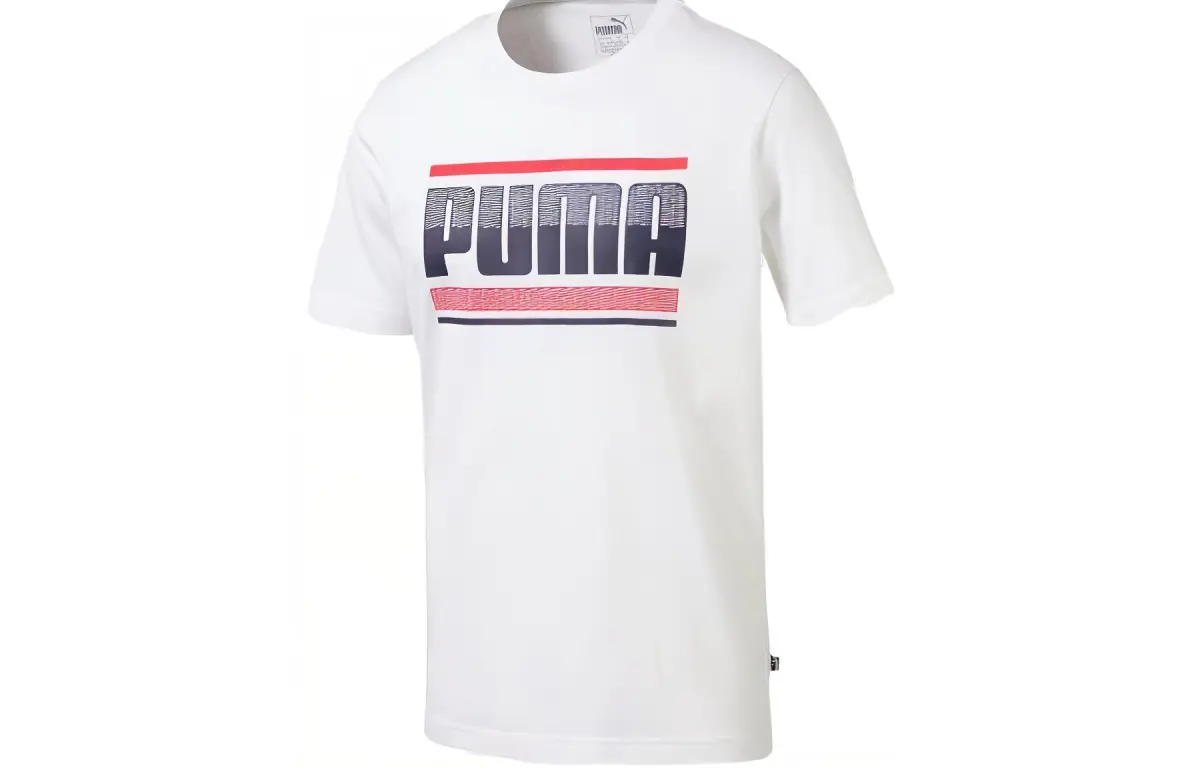 PUMA Graphic Short Sleeve T Shirt Men's White