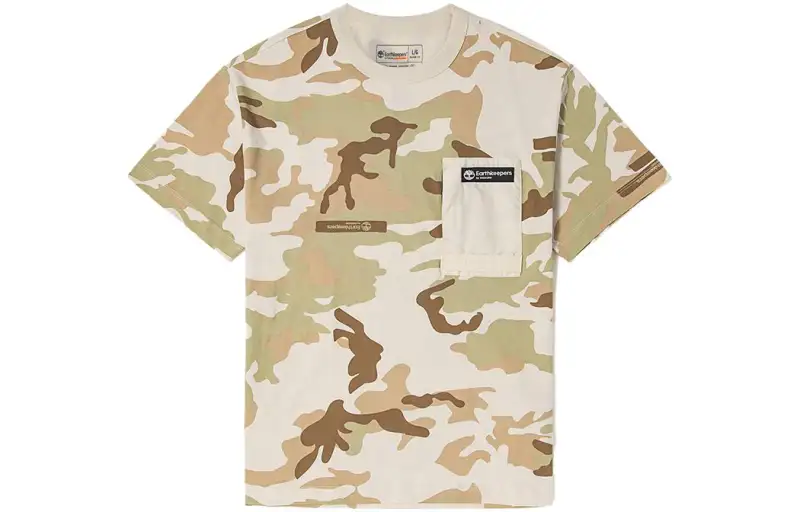Timberland T Shirts Unisex Camouflage Crew Neck Moderate Straight Fit