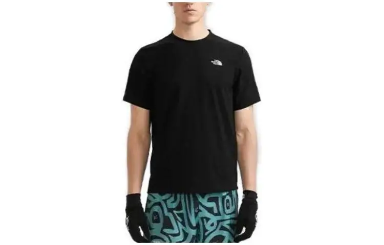 THE NORTH FACE T-Shirts Men's Black Crew Neck Moderate Straight Fit