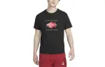 Jordan T Shirts Men's Black Crew Neck Moderate Straight Fit