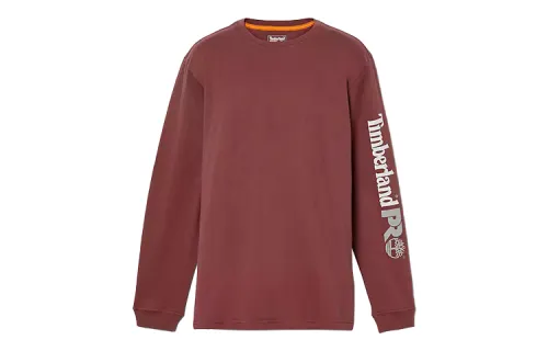 Timberland T Shirts Men's Umber Red Crew Neck Moderate Straight Fit