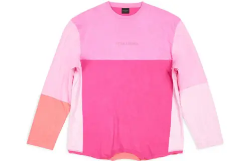 Balenciaga T Shirts Men's Pink Crew Neck Moderate Straight Fit