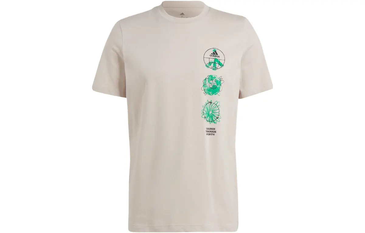 Adidas Set in Sleeve T Shirt Men's Beige