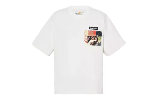 Timberland T Shirts Unisex White Crew Neck Moderate Straight Fit