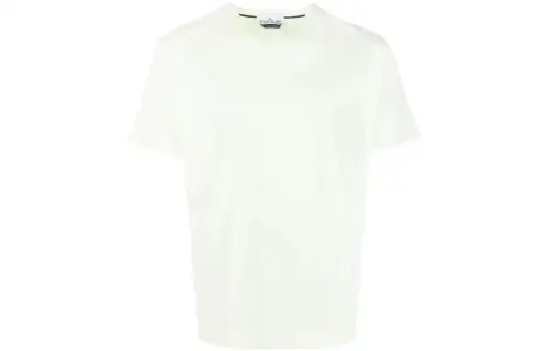 STONE ISLAND T Shirts Men's Light Green Crew Neck Moderate Straight Fit