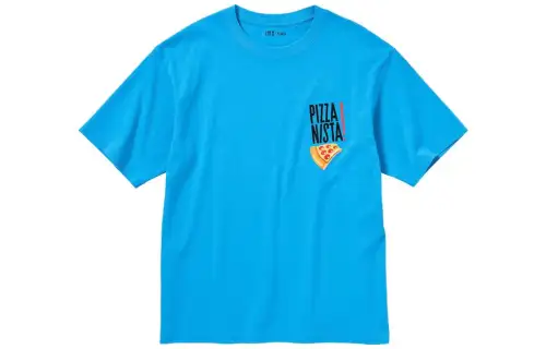 UNIQLO T Shirts Unisex Blue Crew Neck Moderate Straight Fit