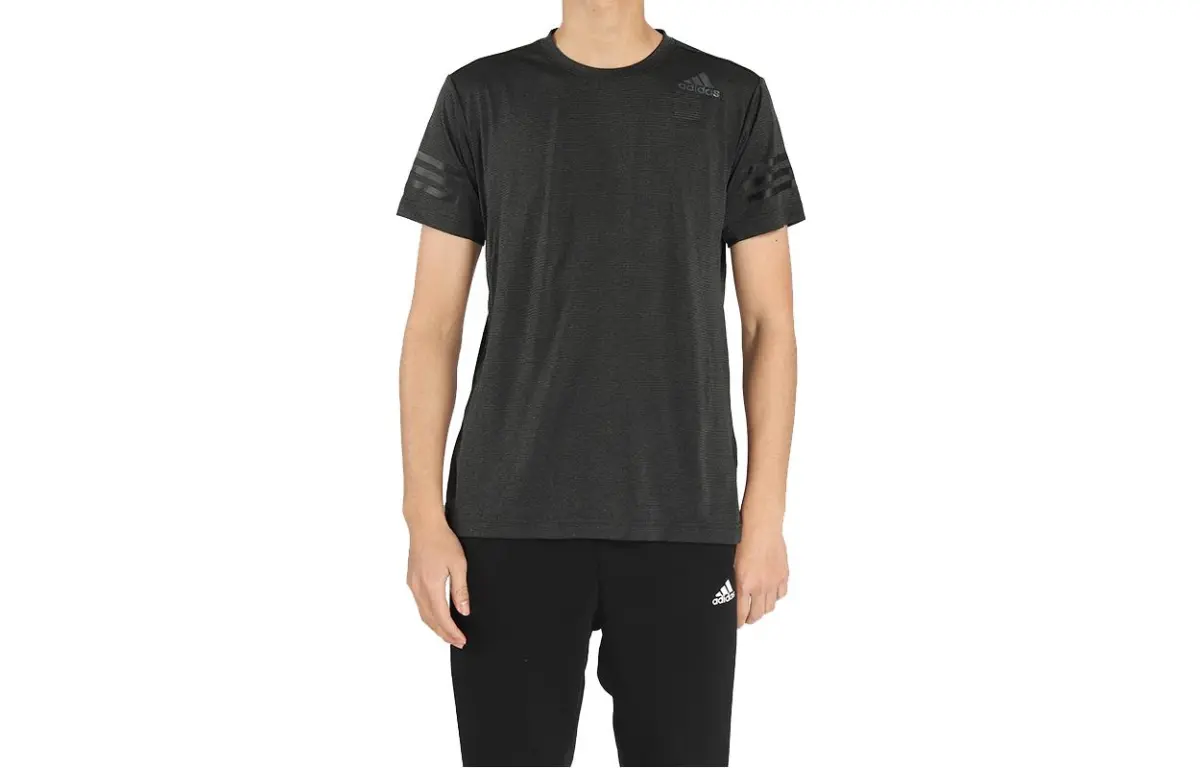 Adidas T-Shirts Men's Dark Gray Crew Neck Moderate Straight Fit