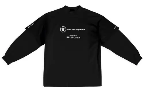 Balenciaga X WFP T Shirts Men's Black Crew Neck Moderate Mock Two Piece