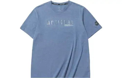 ANTA Variety Training Collection T Shirts Men's Riverbank Blue Crew Neck Moderate Straight Fit