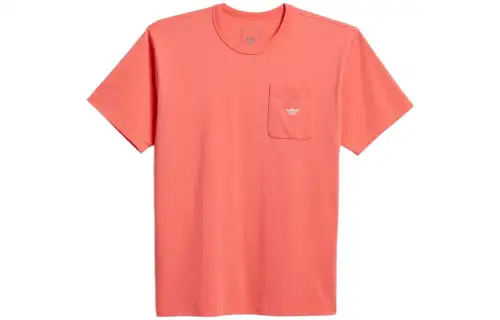 Adidas Originals T Shirts Unisex Pink Crew Neck Moderate Straight Fit
